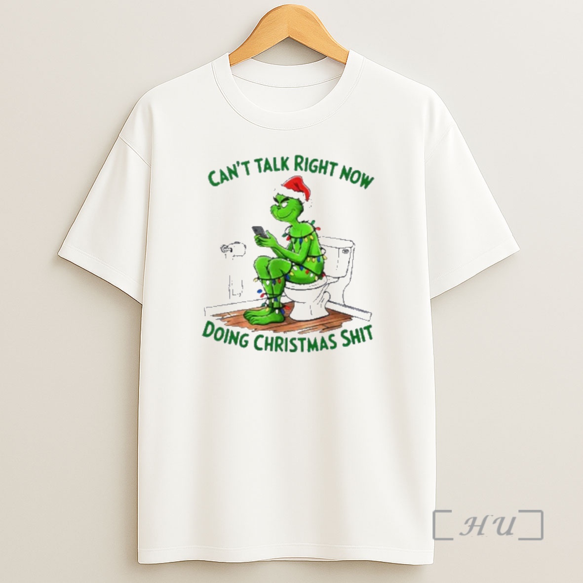 Officials Grinch Cant Talk Right Now Doing Christmas Shit Shirt Sweatshirt Tee