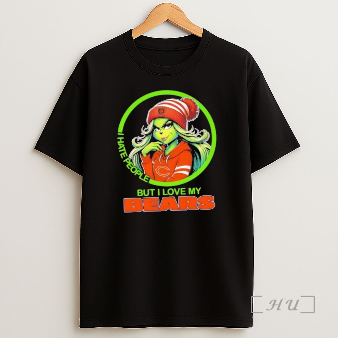 Officials Grinch Girl I Hate People But I Love My Chicago Bears Christmas Shirt Sweatshirt Tee