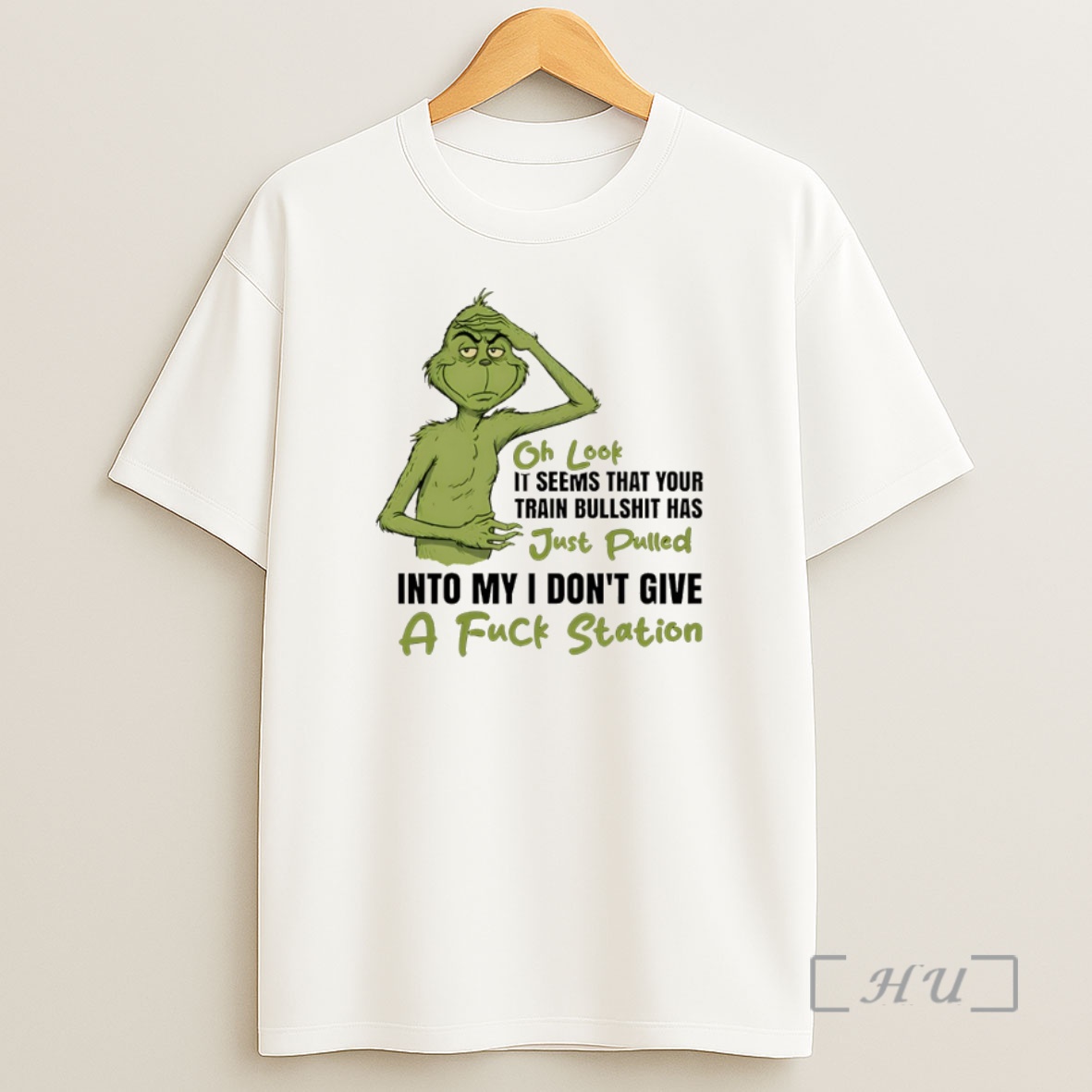 Officials Grinch Oh Look It Seems That Your Train Bullshit Has Just Pulled Into My I Dont Give A Fuck Station Christmas Shirt Sweatshirt Tee
