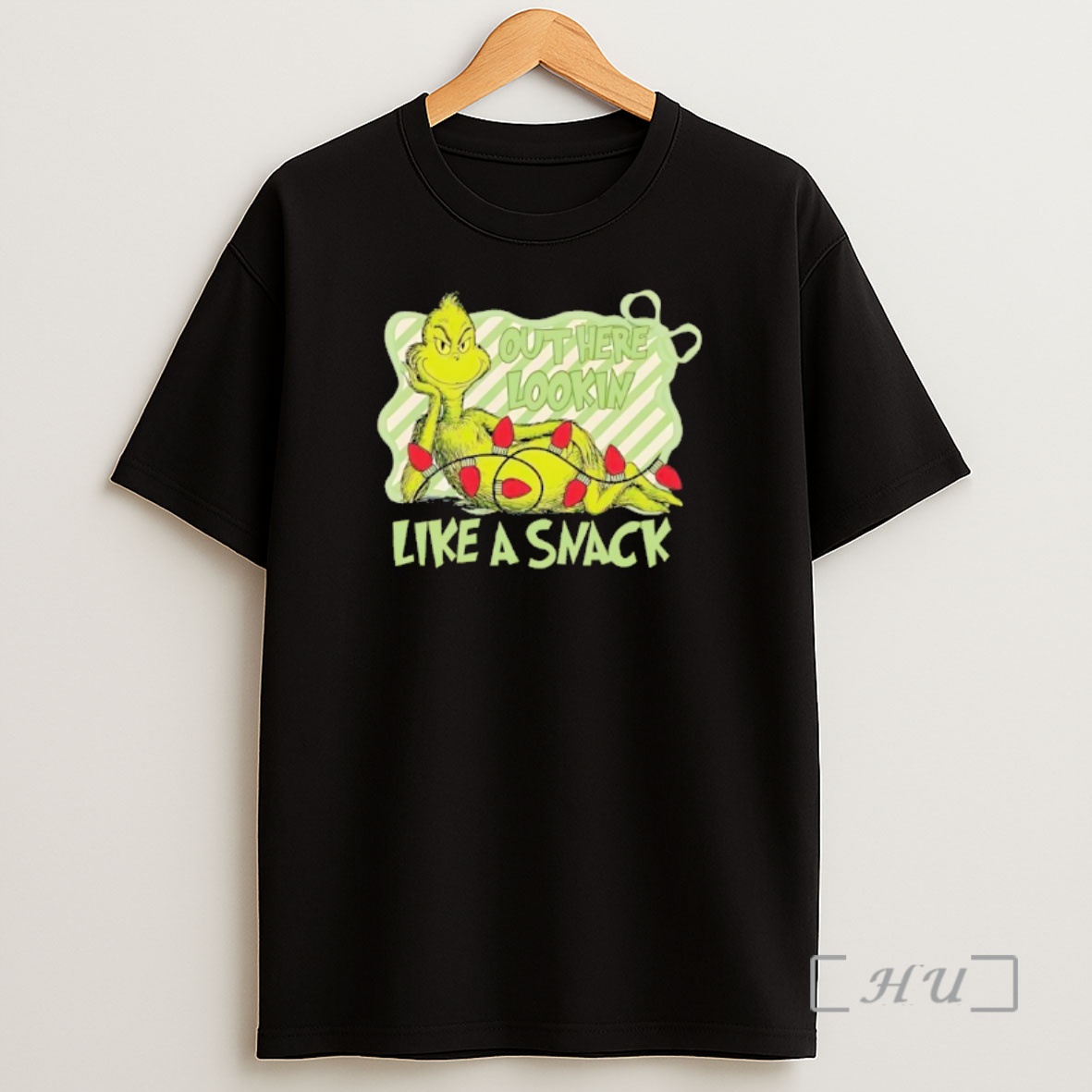 Officials Grinch Out Here Lookin Like A Snack Christmas Light Shirt Sweatshirt Tee