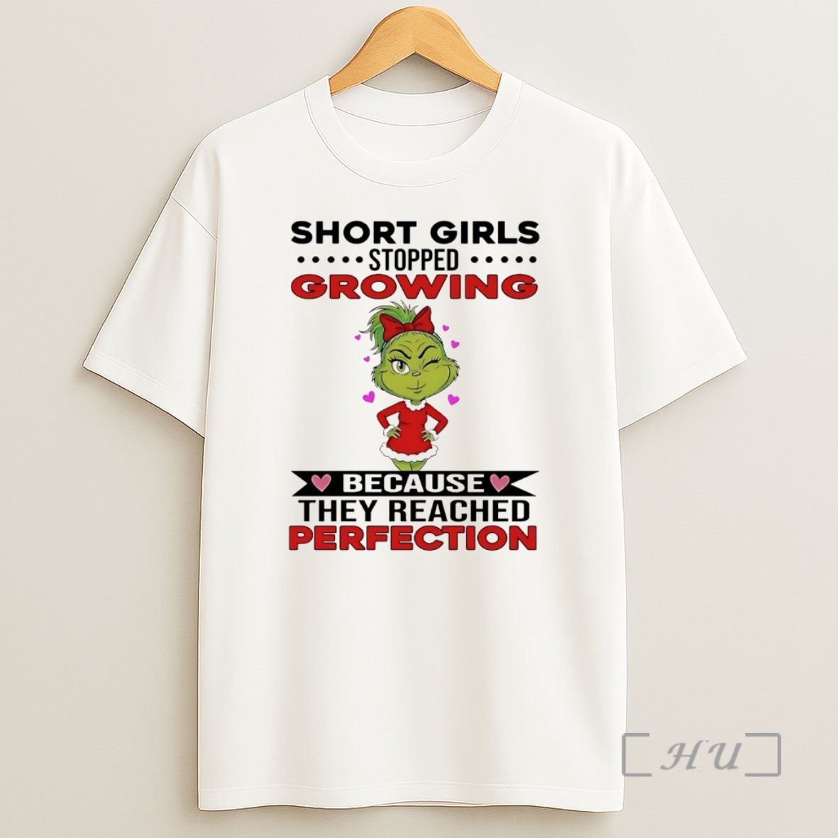 Officials Grinch Short Girls Growing Stopped They Reached Perfection Christmas Premium Shirt Sweatshirt Tee