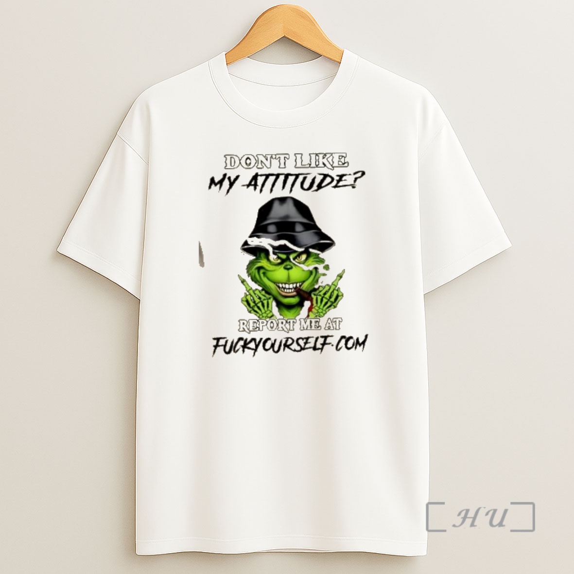 Officials Grinch Smoking Dont Like My Attitude Reportme At Fuckyourself Shirt Sweatshirt Tee