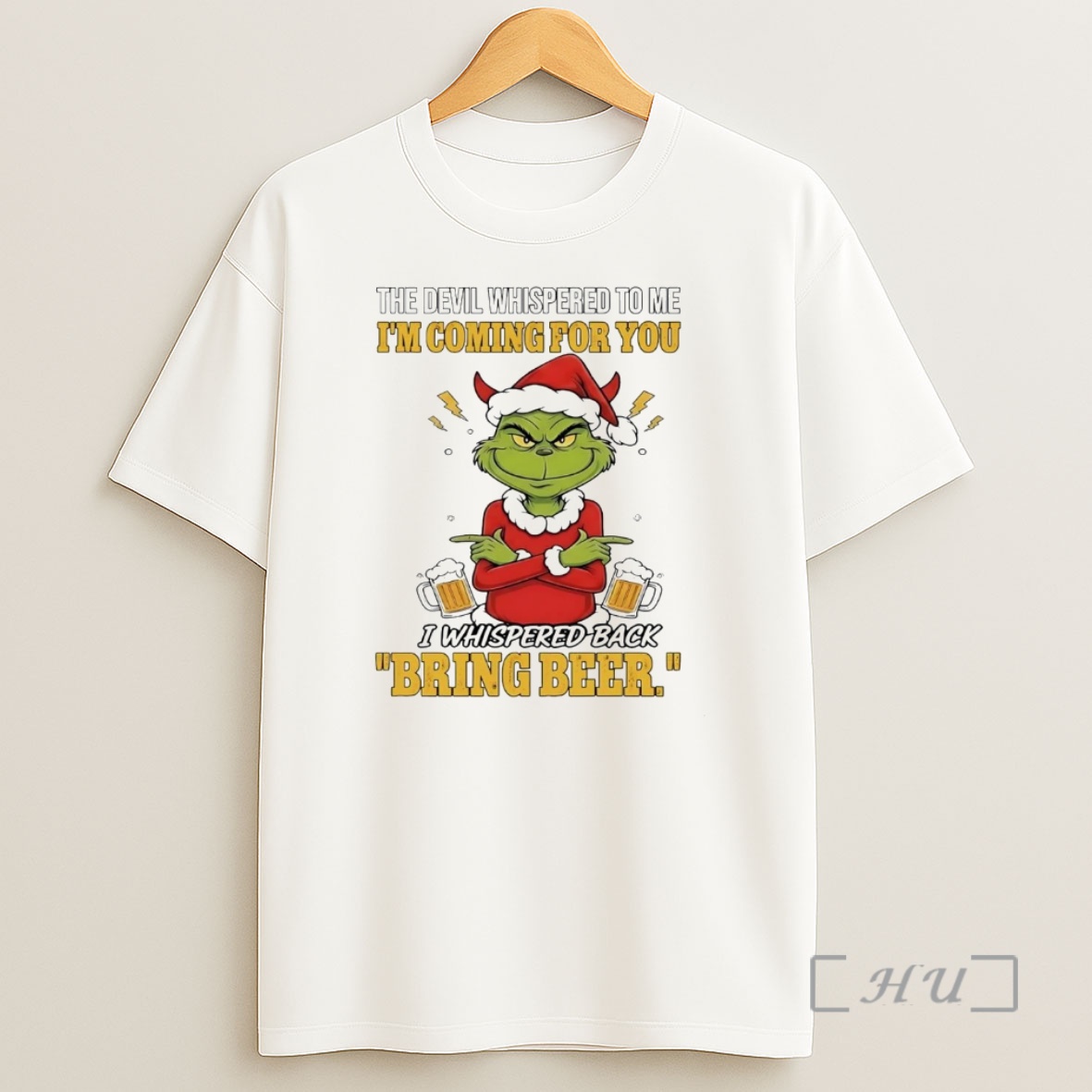 Officials Grinch The Devil Whispered To Me Im Coming For You Christmas Premium Shirt Sweatshirt Tee