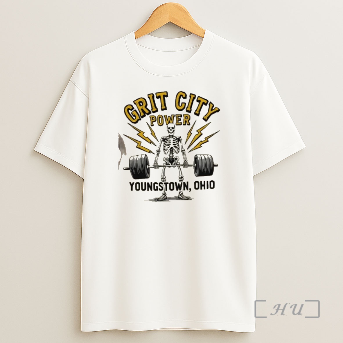 Officials Grit City Power Youngstown Ohio Skeleton Gym Shirt Sweatshirt Tee