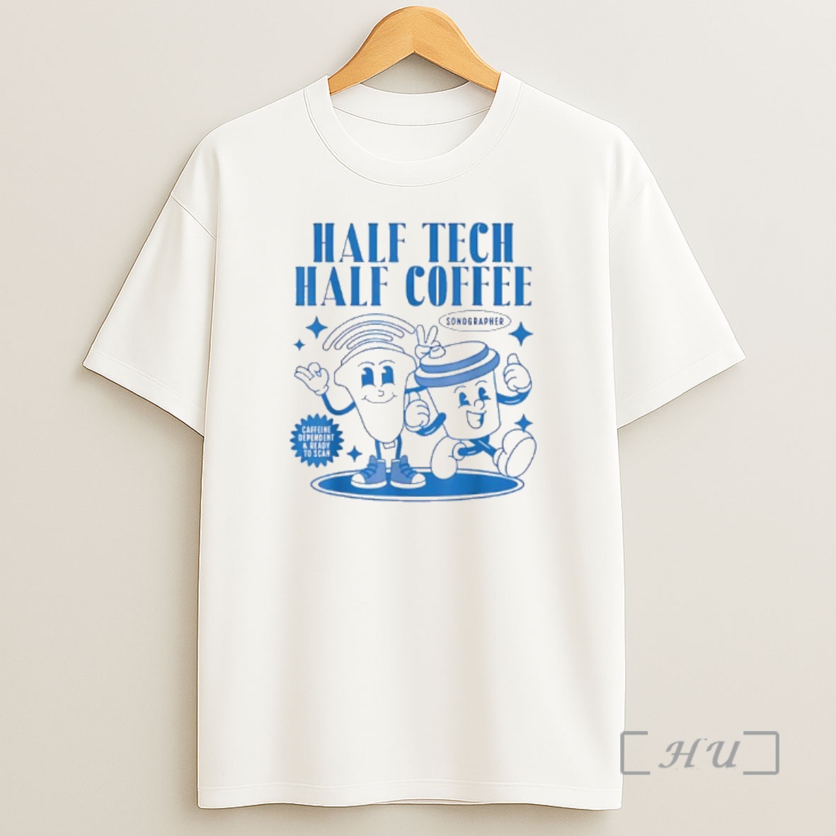 Officials Half Tech Half Coffee Sonography Ultrasound Tech Rdms Shirt Sweatshirt Tee