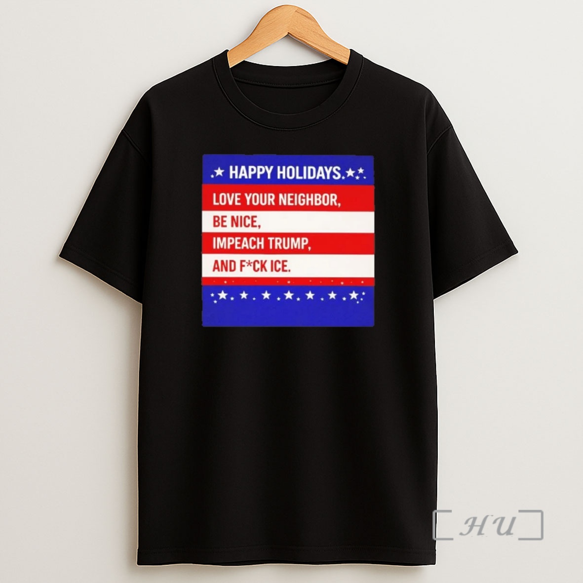 Officials Happy Holiday Love Your Neighbor Be Nice Impeach Trump Shirt Sweatshirt Tee