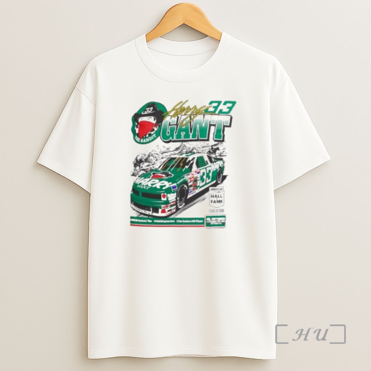 Officials Harry Gant Checkered Flag Sports White Hall Of Fame Inductee Circle White Shirt Sweatshirt Tee