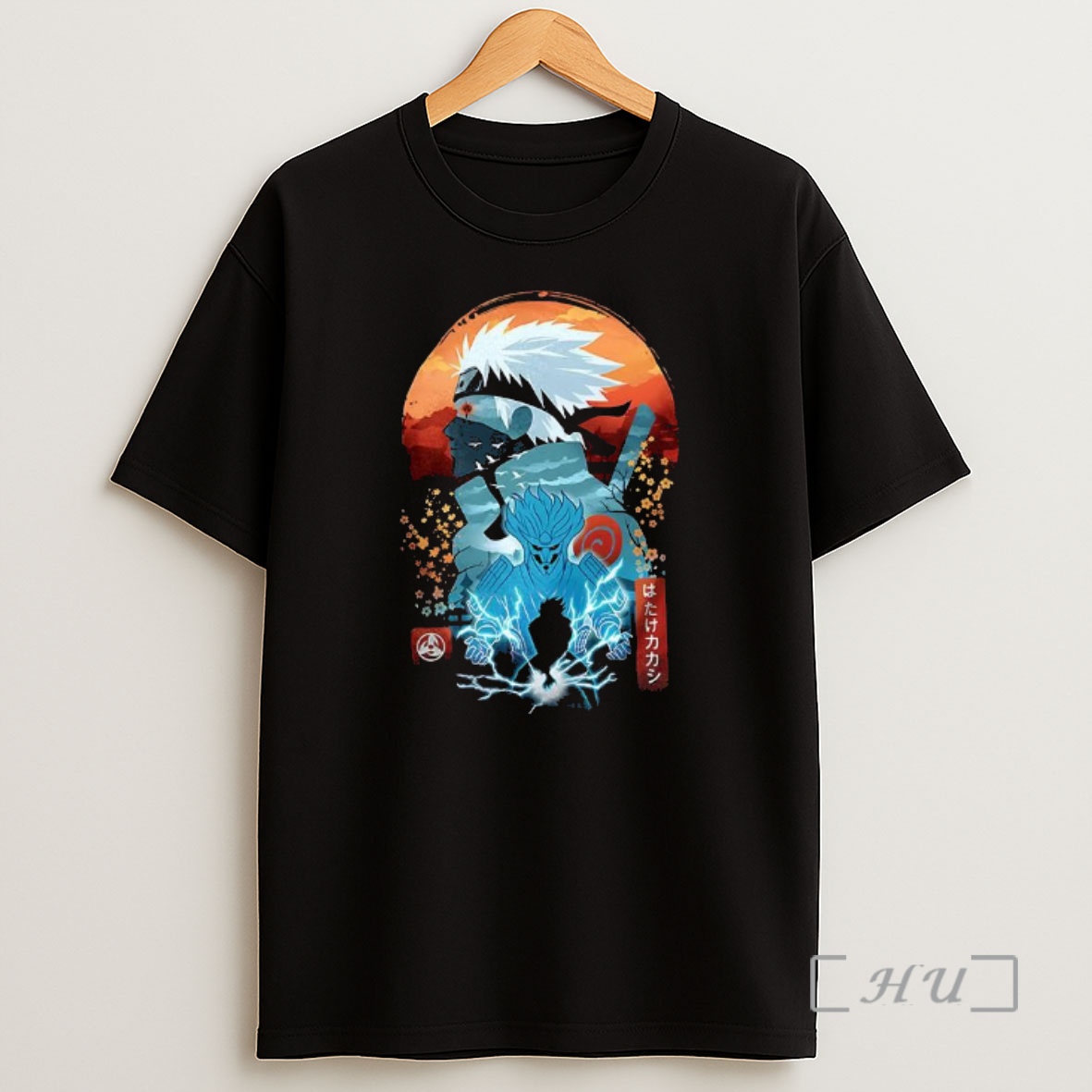 Officials Hatake Kakashi Naruto Anime Chidori Silhouette And Susanoo Ukiyo E Shirt Sweatshirt Tee