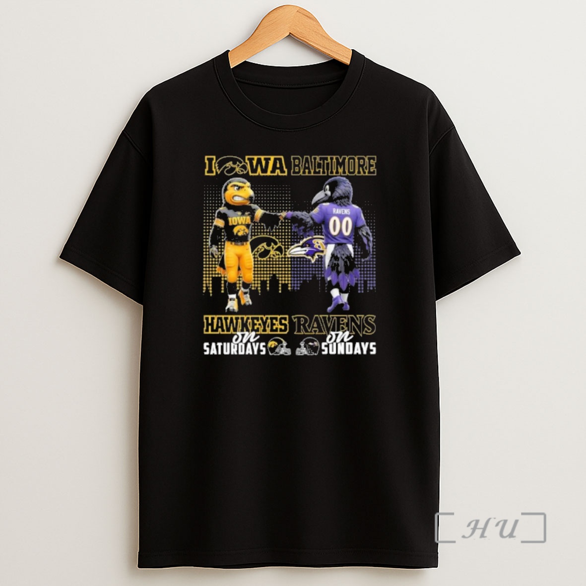 Officials Hawkeyes Vs Ravens Mascot On Saturdays And On Sundays Shirt Sweatshirt Tee