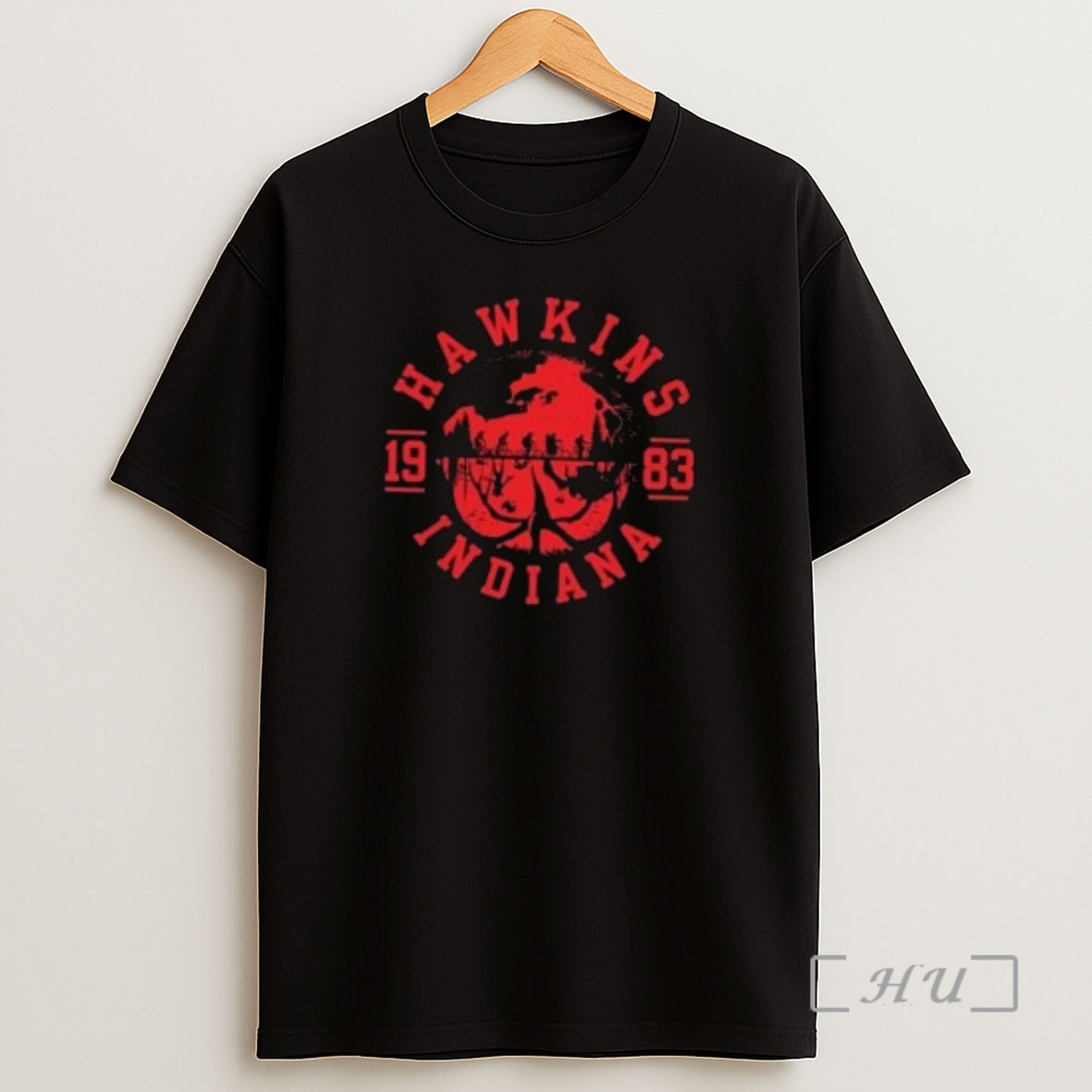 Officials Hawkins 1983 Indiana Upside Down Circle Black Shirt Sweatshirt Tee