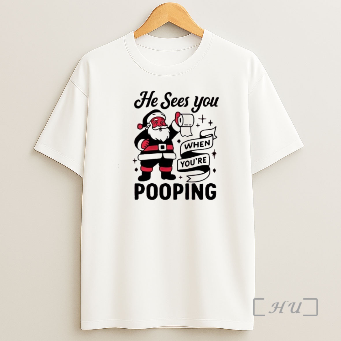 Officials He Sees You When Youre Pooping Christmas Santa Claus Premium Shirt Sweatshirt Tee