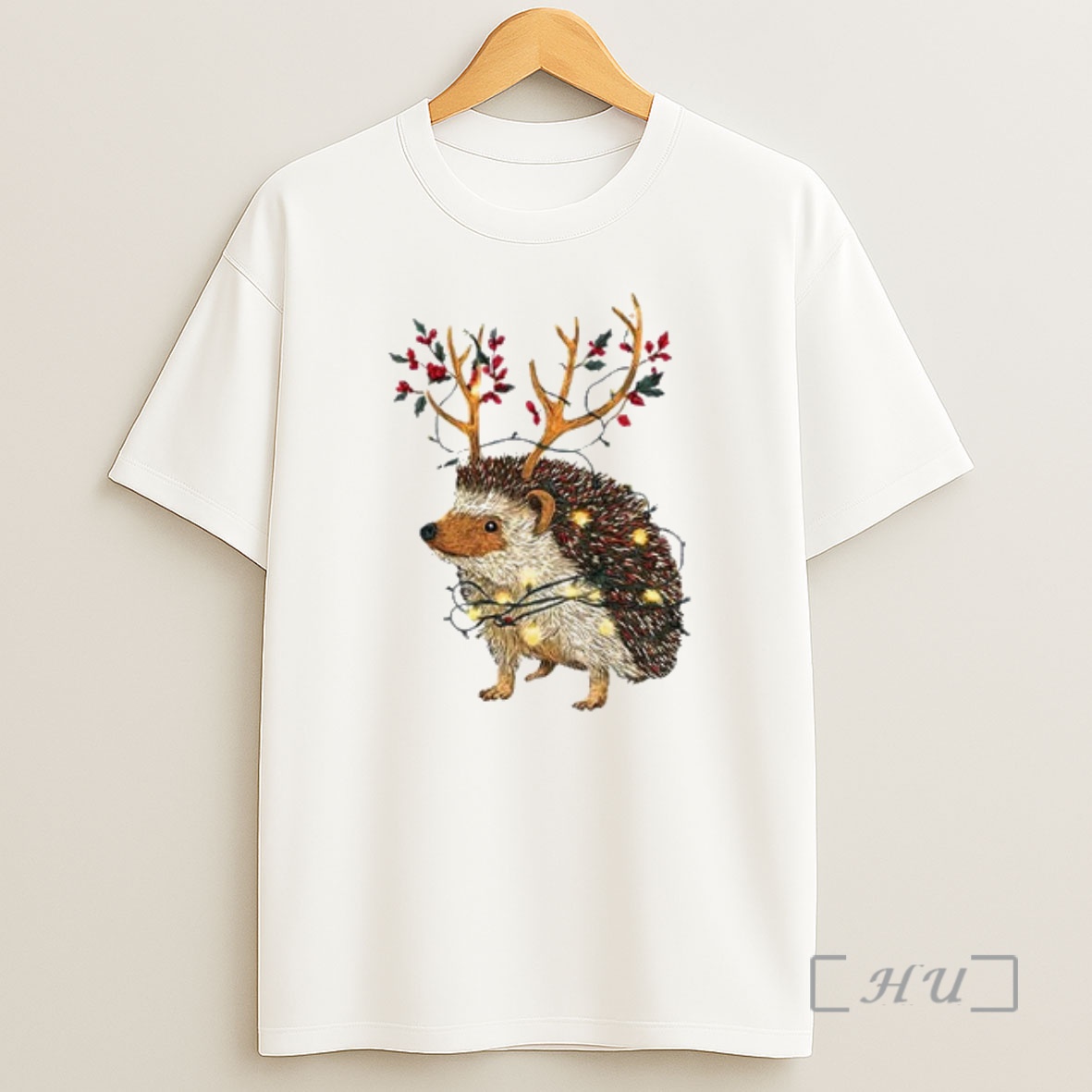 Officials Hedgehog Reindeer Light Merry Christmas Premium Shirt Sweatshirt Tee