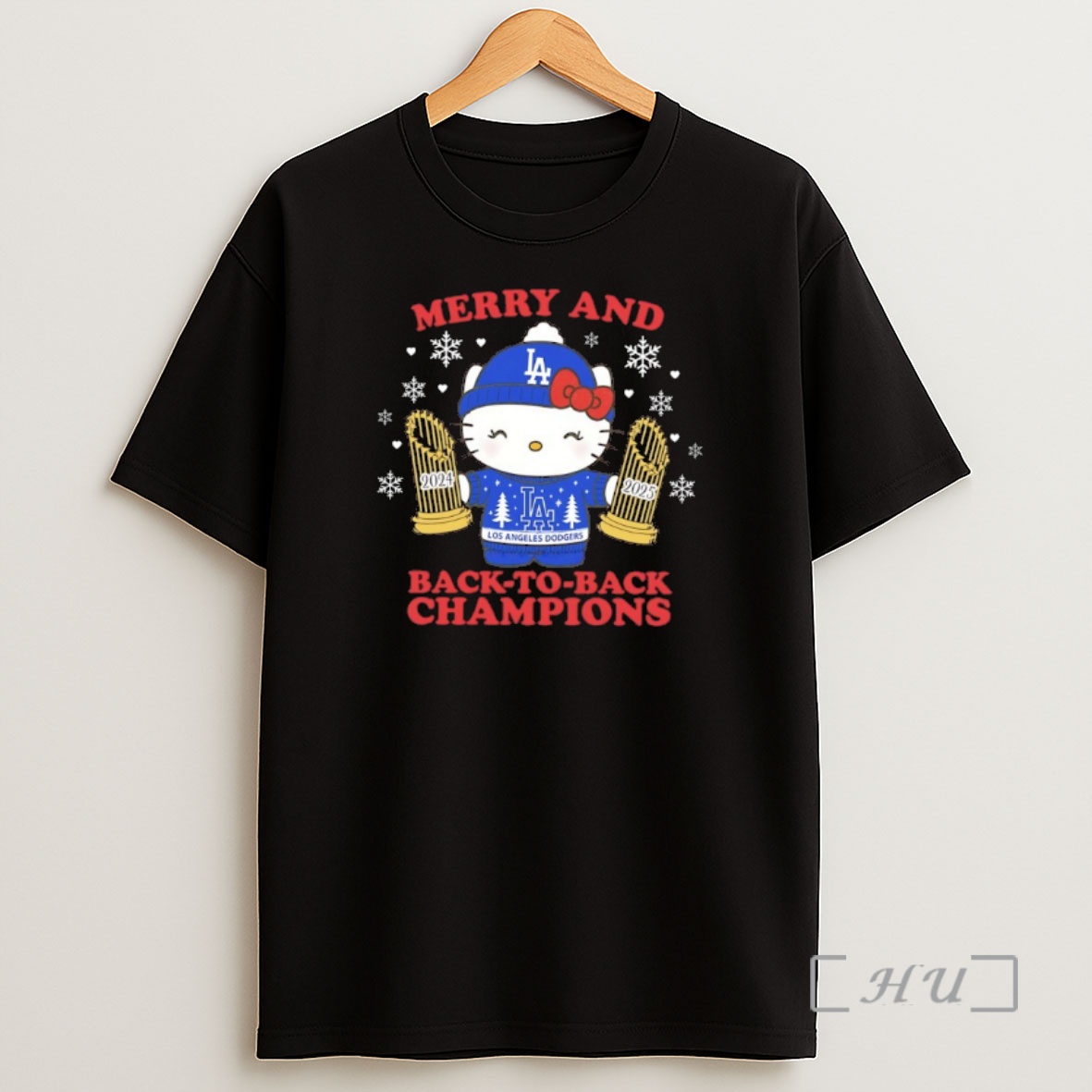 Officials Hello Kitty X Los Angeles Dodgers Merry And Back To Back Champion 2024 2025 Shirt Sweatshirt Tee