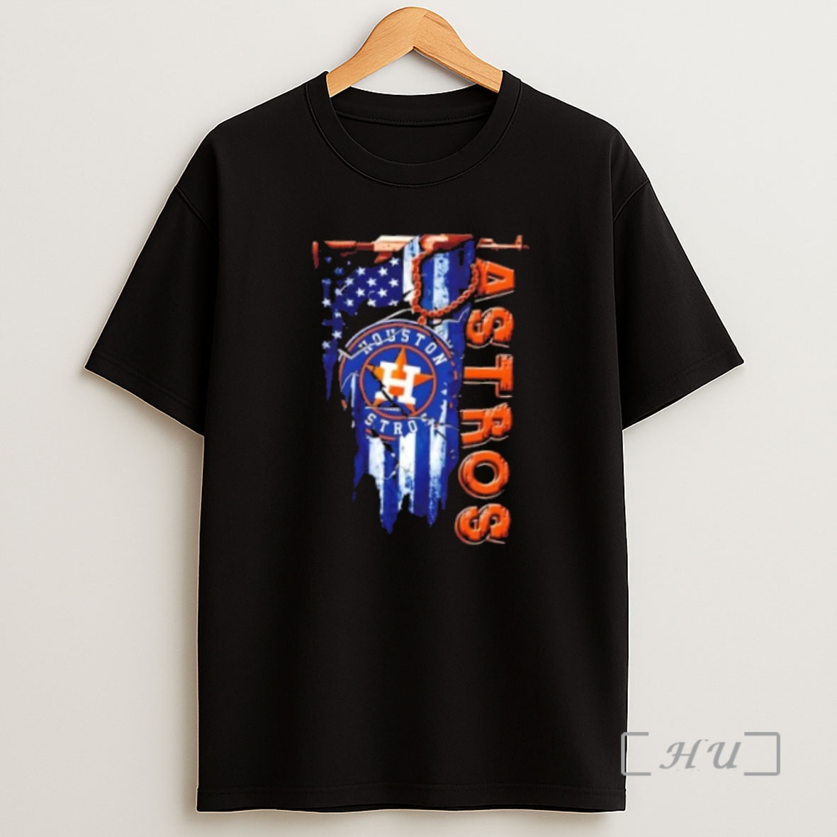 Officials Houston Astros Baseball Battle Shattered Usa Flag Rip Design Shirt Sweatshirt Tee