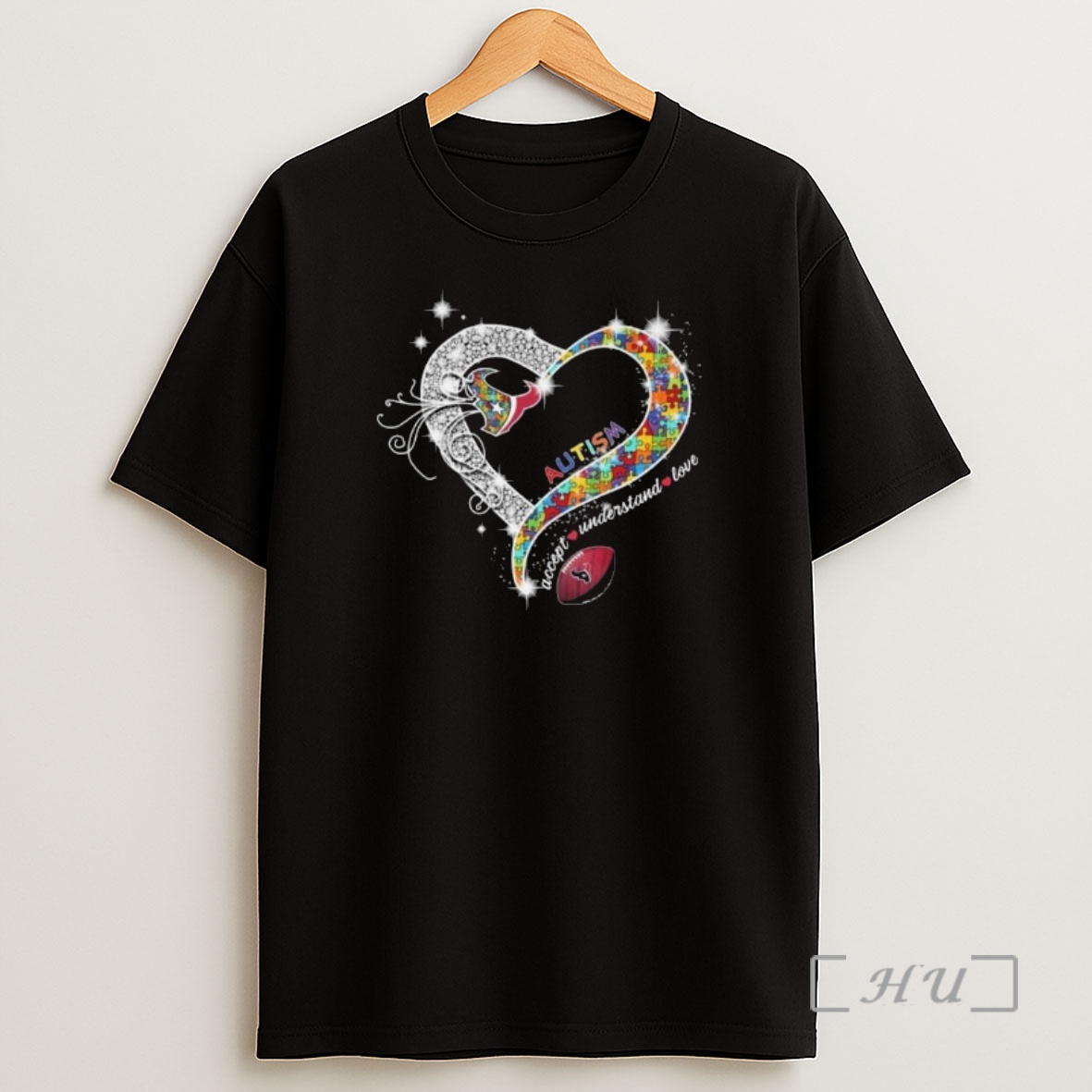 Officials Houston Texans Accept Understand Love Autism Diamond Heart 2026 Shirt Sweatshirt Tee