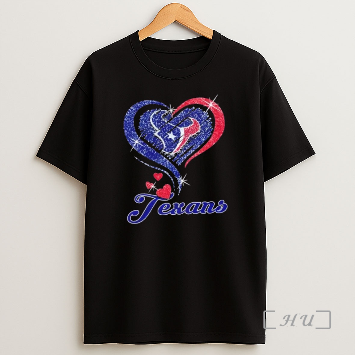 Officials Houston Texans Football In Glitter Heart Fans Shirt Sweatshirt Tee