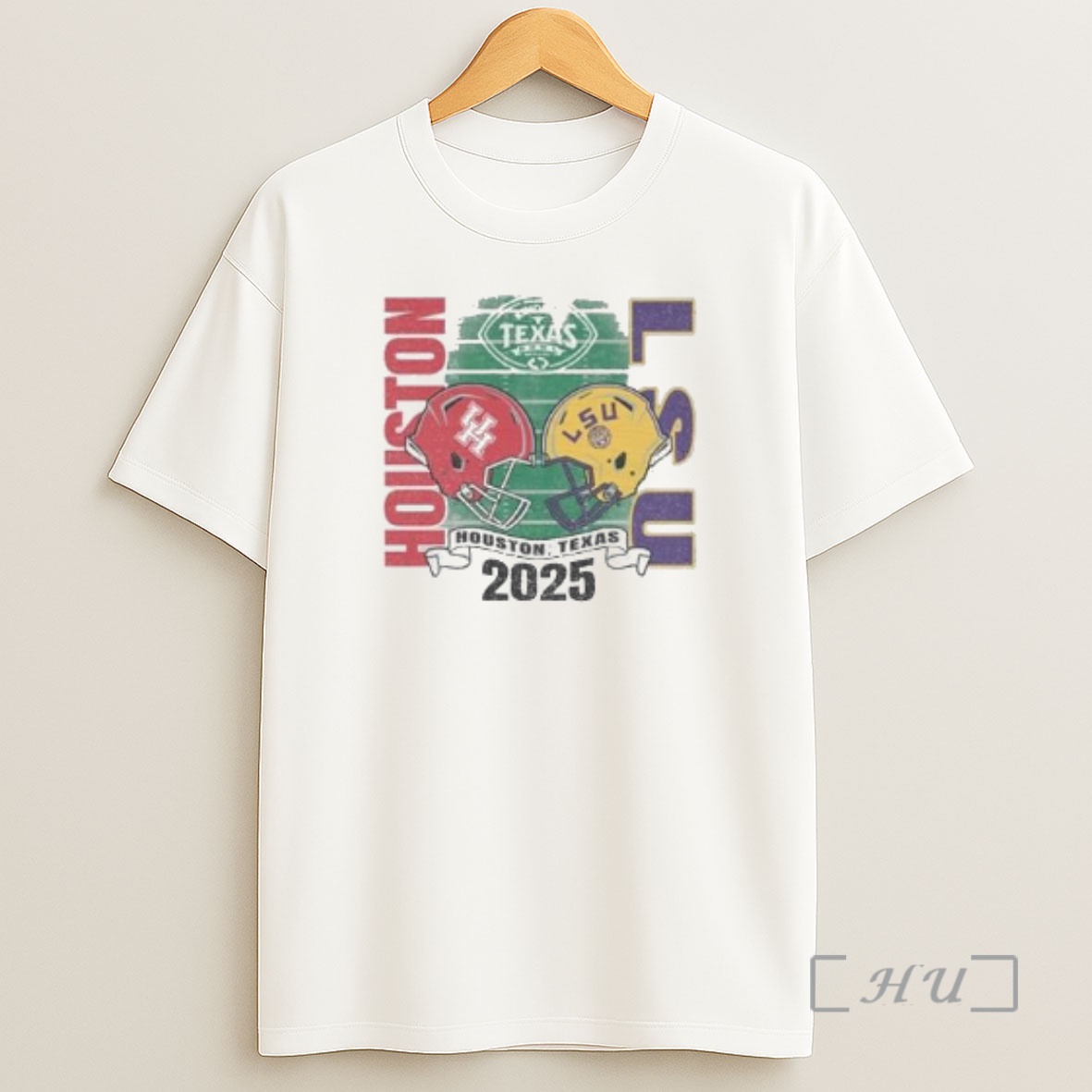 Officials Houston Texas Lsu Tigers Kinders Texas Bowl 2025 Houston Texas Helmet Circle White Shirt Sweatshirt Tee