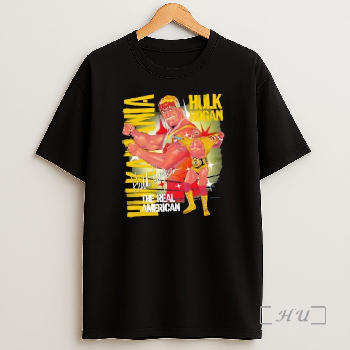 Officials Hulk Hogan The Real American Graphic Signature Shirt Sweatshirt Tee