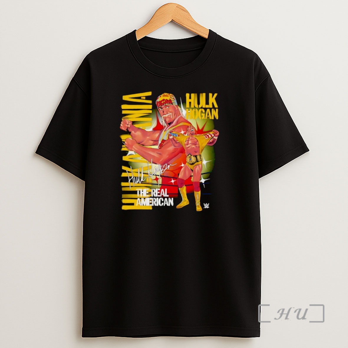 Officials Hulk Hogan The Real American Signature Graphic Christmas Shirt Sweatshirt Tee