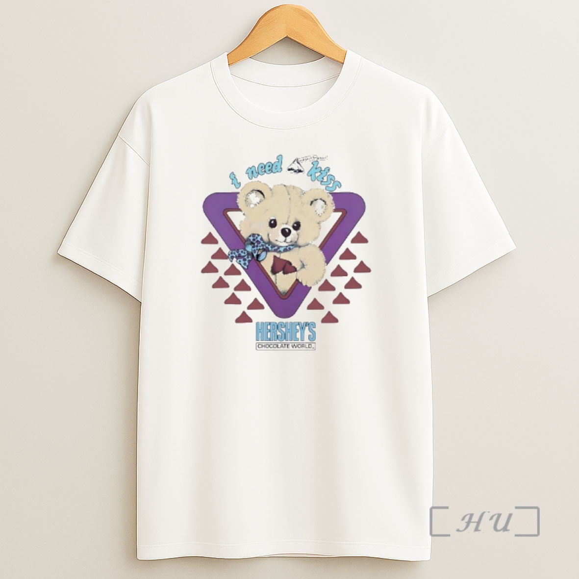 Officials I Need A Kiss Hersheys Chocolate World Kisses Bear Vintage 90s Shirt Sweatshirt Tee
