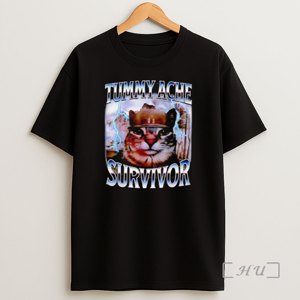 Officials I Survived Todays Tummy Ache Survivor Silly Cat Graphic Shirt Sweatshirt Tee