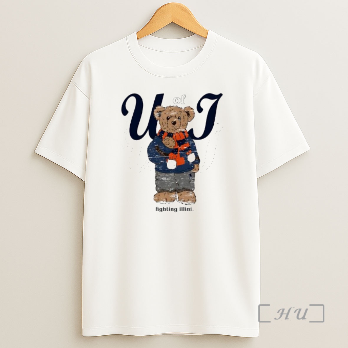 Officials Illinois Fighting Illini Of Tan Cozy Bear Shirt Sweatshirt Tee