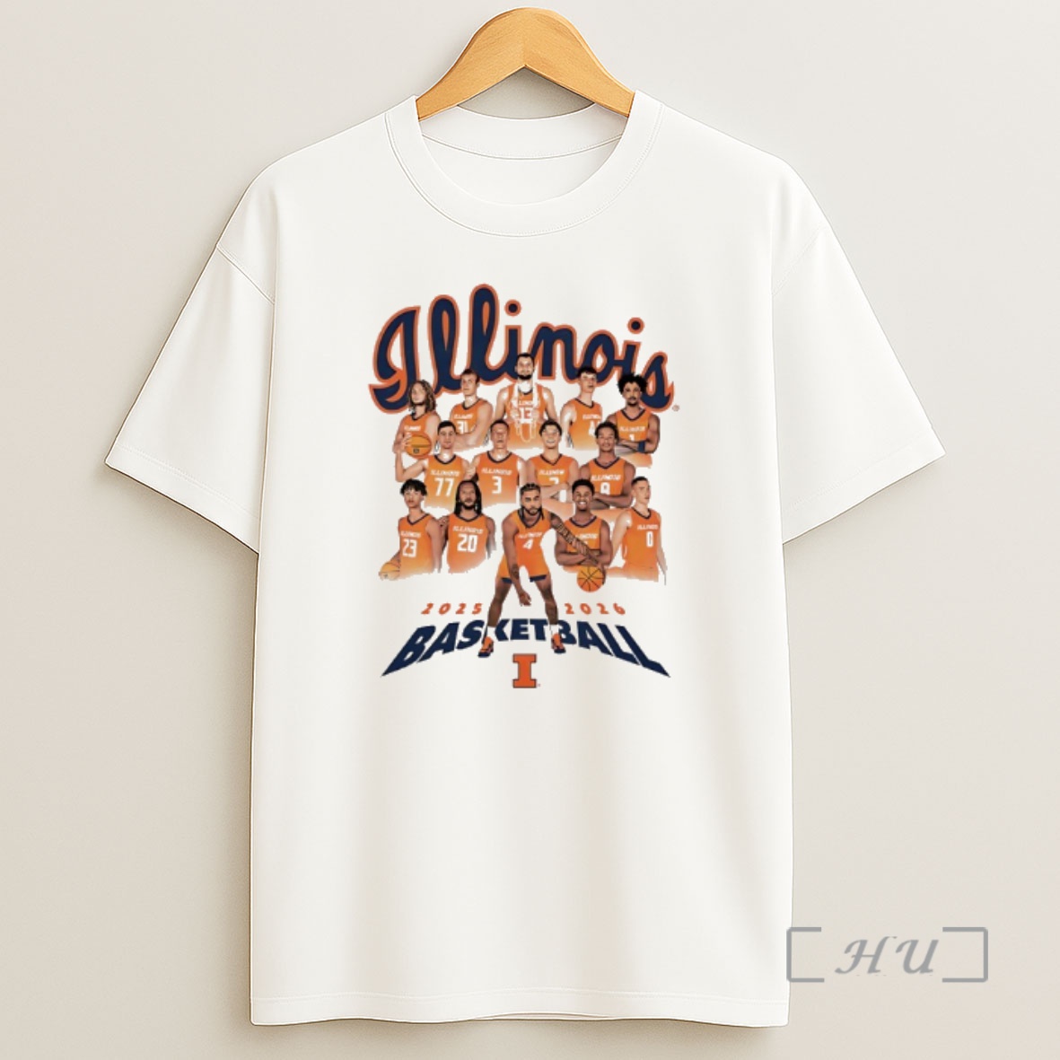 Officials Illinois Mens Basketball 2025 2026 Player Collage Vintage Shirt Sweatshirt Tee