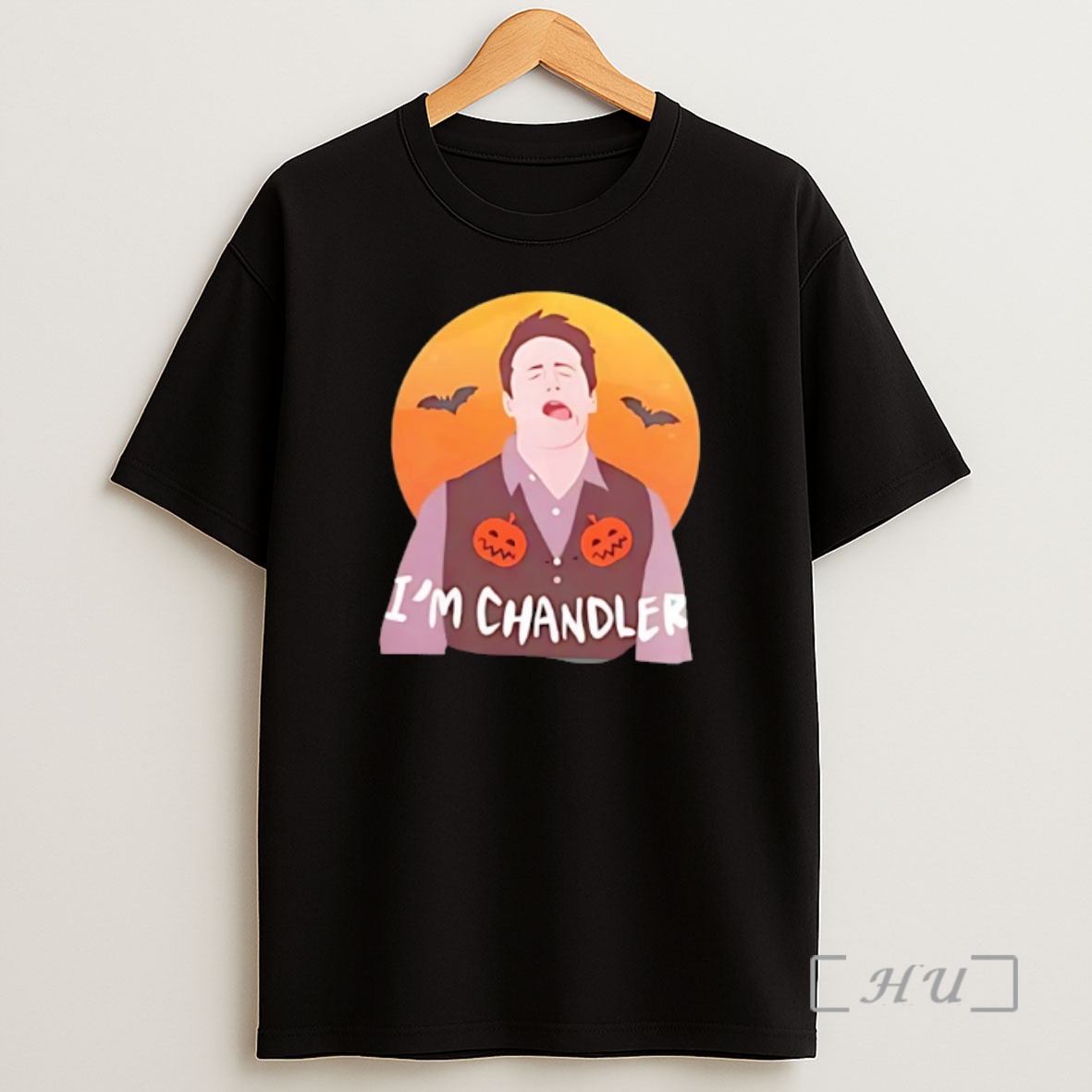 Officials Im Chandler Bat And Pumpkin Behind Sunset Happy Halloween Shirt Sweatshirt Tee
