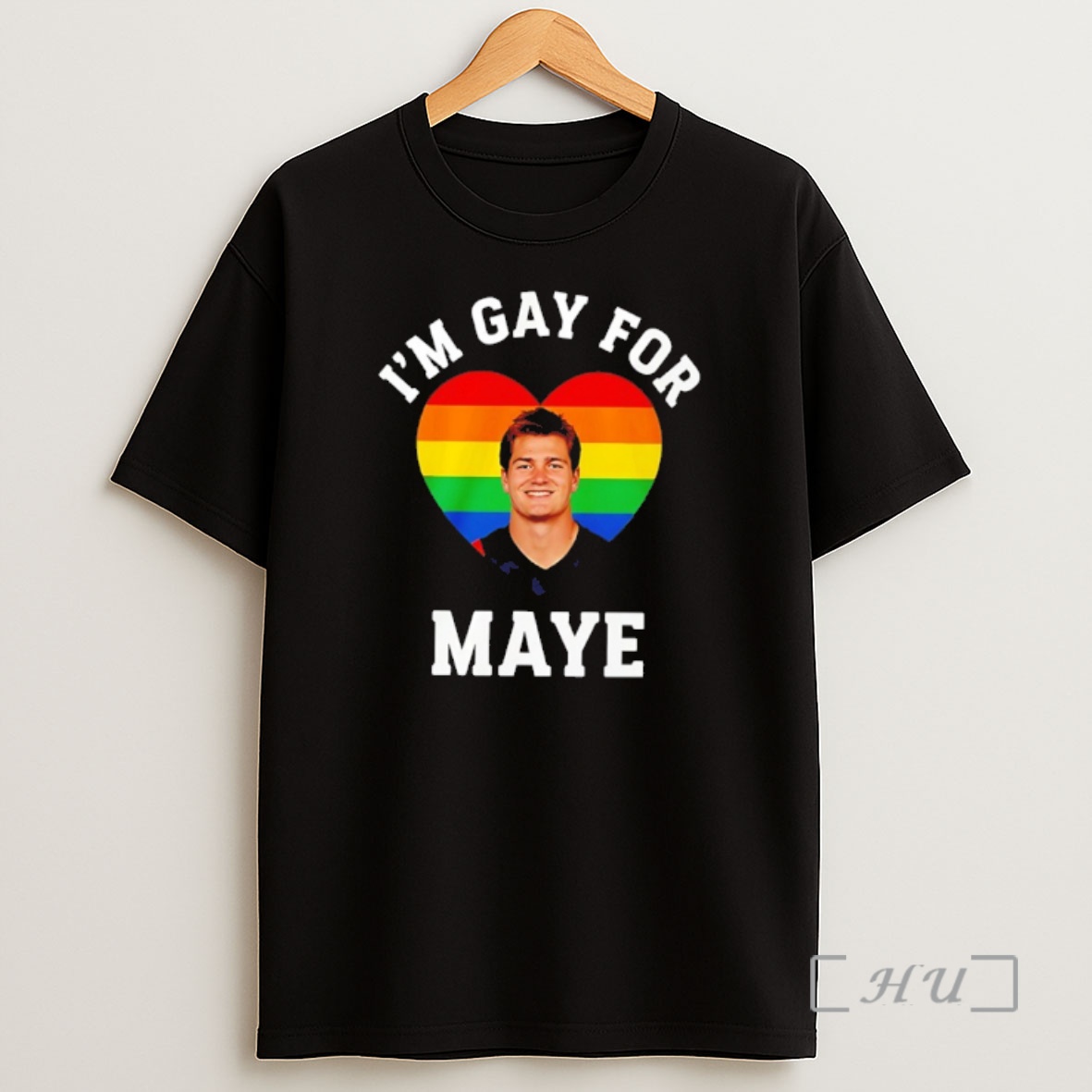 Officials Im Gay For Drake Maye New England Patriots Heart Rainbow Shirt Sweatshirt Tee