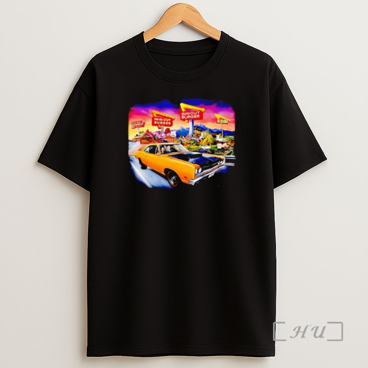 Officials In N Out Burger Dodge Coronet Super Bee Car 2026 Graphic Shirt Sweatshirt Tee