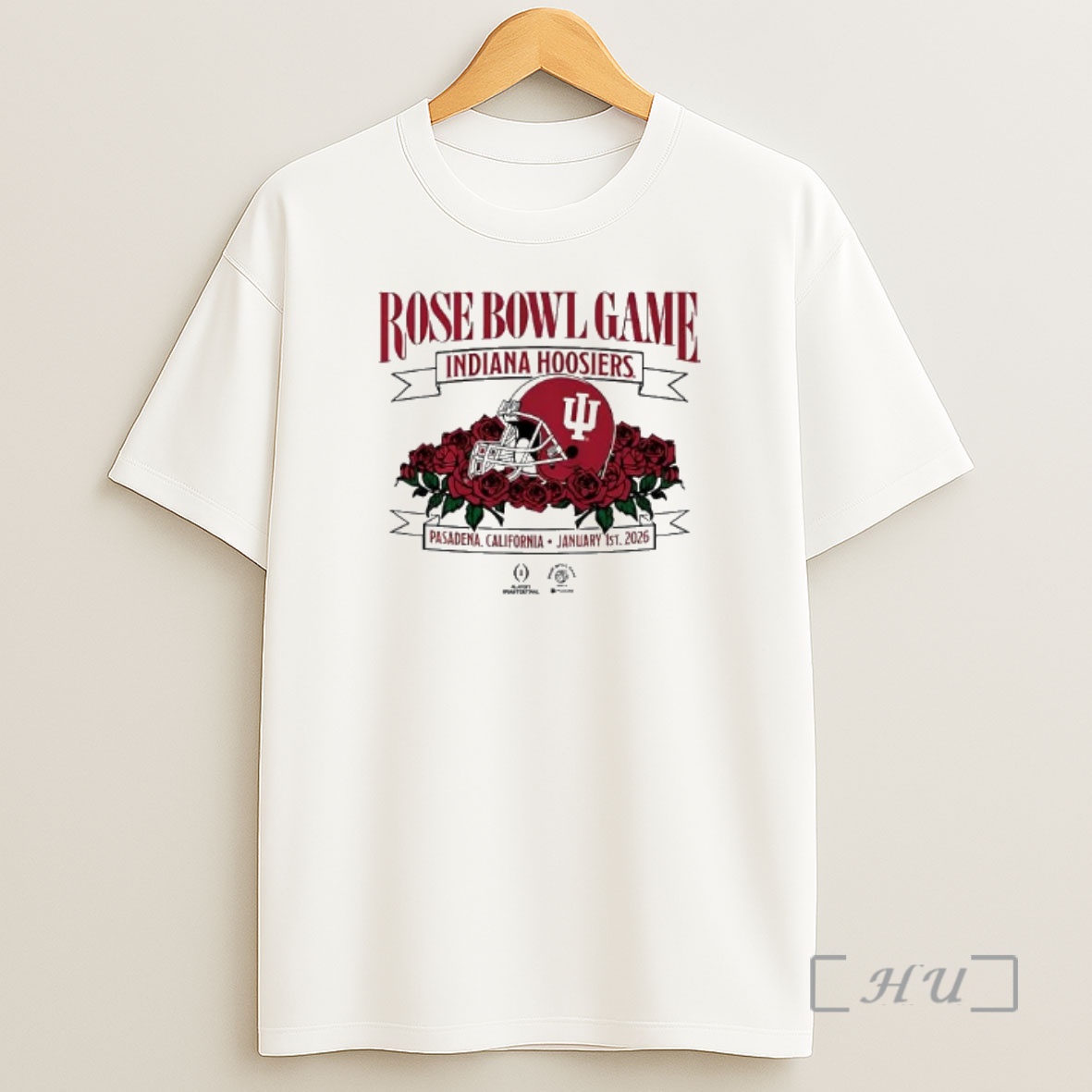 Officials Indiana Football 2025 Rose Bowl Game Helmet Rose Shirt Sweatshirt Tee