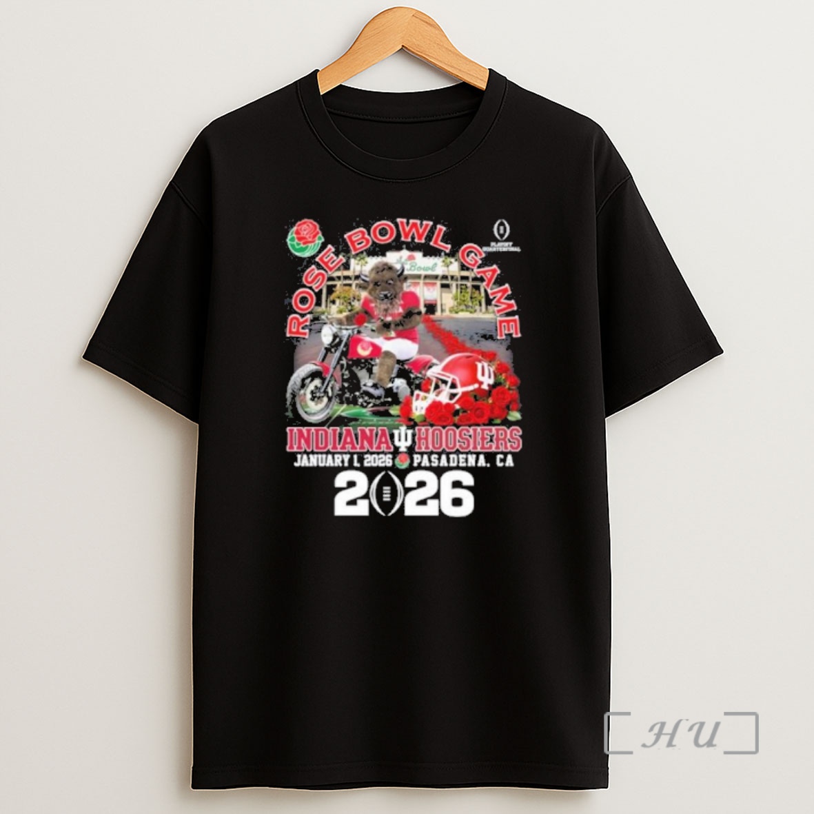 Officials Indiana Football Mascot Rose Bowl 2026 Pasadena Ca Shirt Sweatshirt Tee