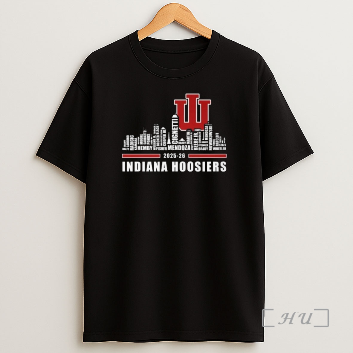 Officials Indiana Hoosiers 2025 26 Skyline Names Shirt Sweatshirt Tee