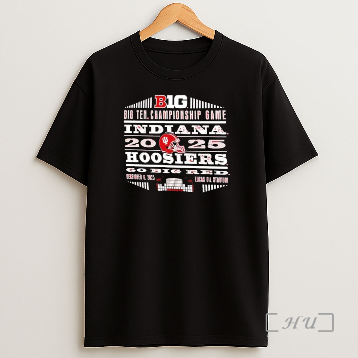 Officials Indiana Hoosiers 2025 Big 10 Football Championships Go Big Red Premium Shirt Sweatshirt Tee