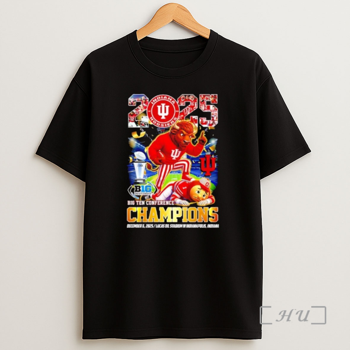 Officials Indiana Hoosiers 2025 Big Ten Conference Champions Hoosier The Bison Mascot Shirt Sweatshirt Tee