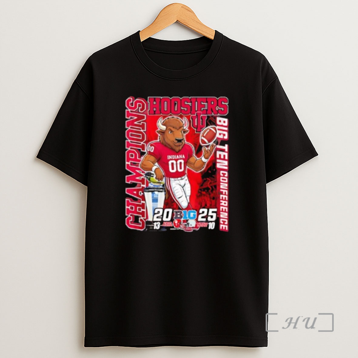 Officials Indiana Hoosiers 2025 Big Ten Conference Champions Mascot Logo Premium Shirt Sweatshirt Tee