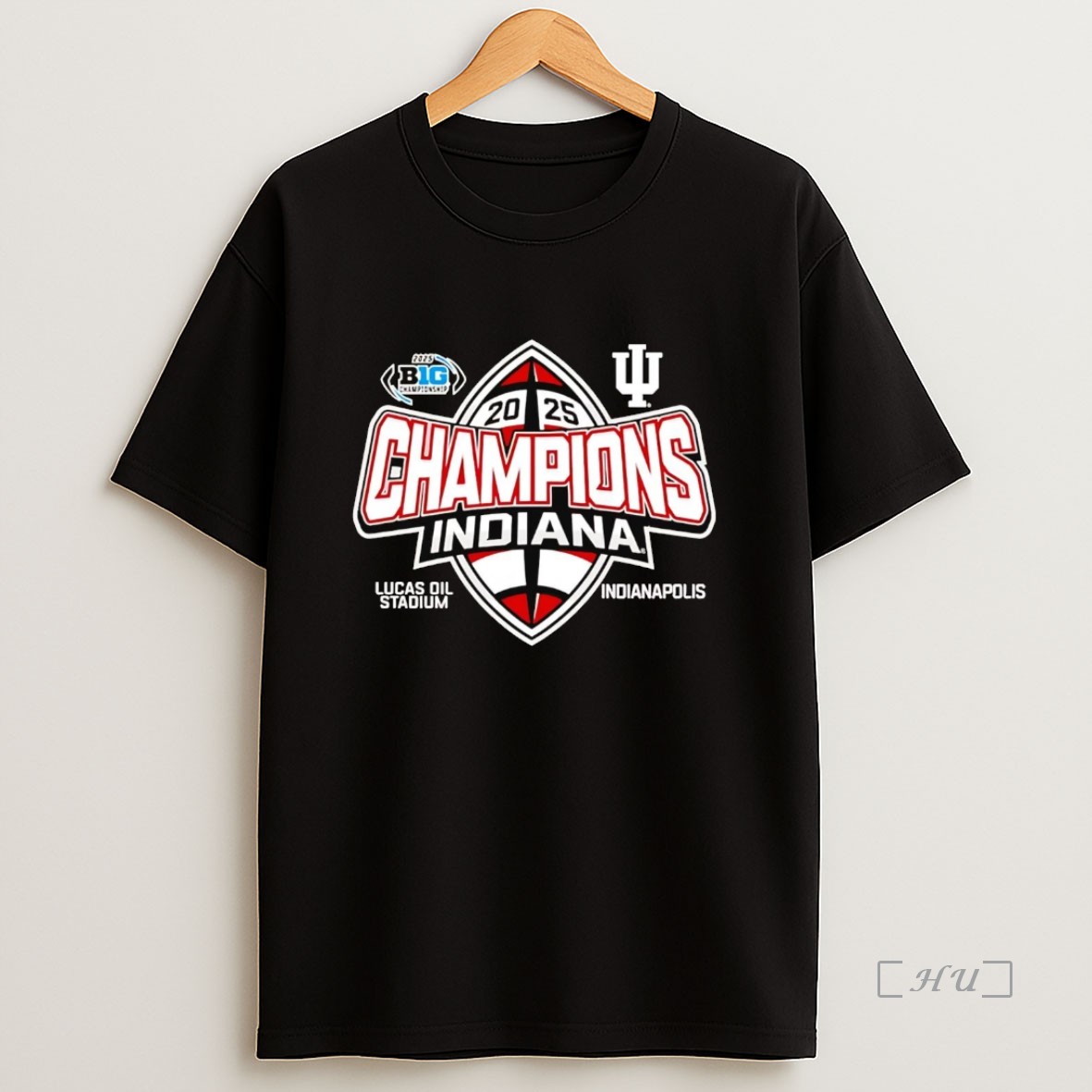 Officials Indiana Hoosiers 2025 Big Ten Football Champions Lucas Oil Stadium Premium Shirt Sweatshirt Tee