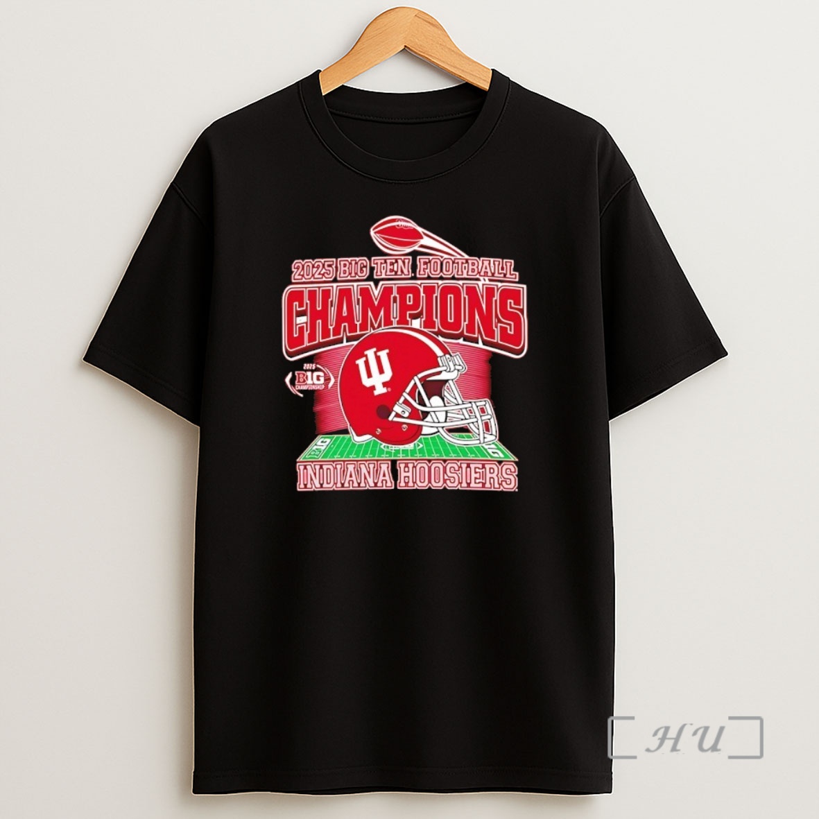 Officials Indiana Hoosiers 2025 Big Ten Football Champions Helmet Shirt Sweatshirt Tee