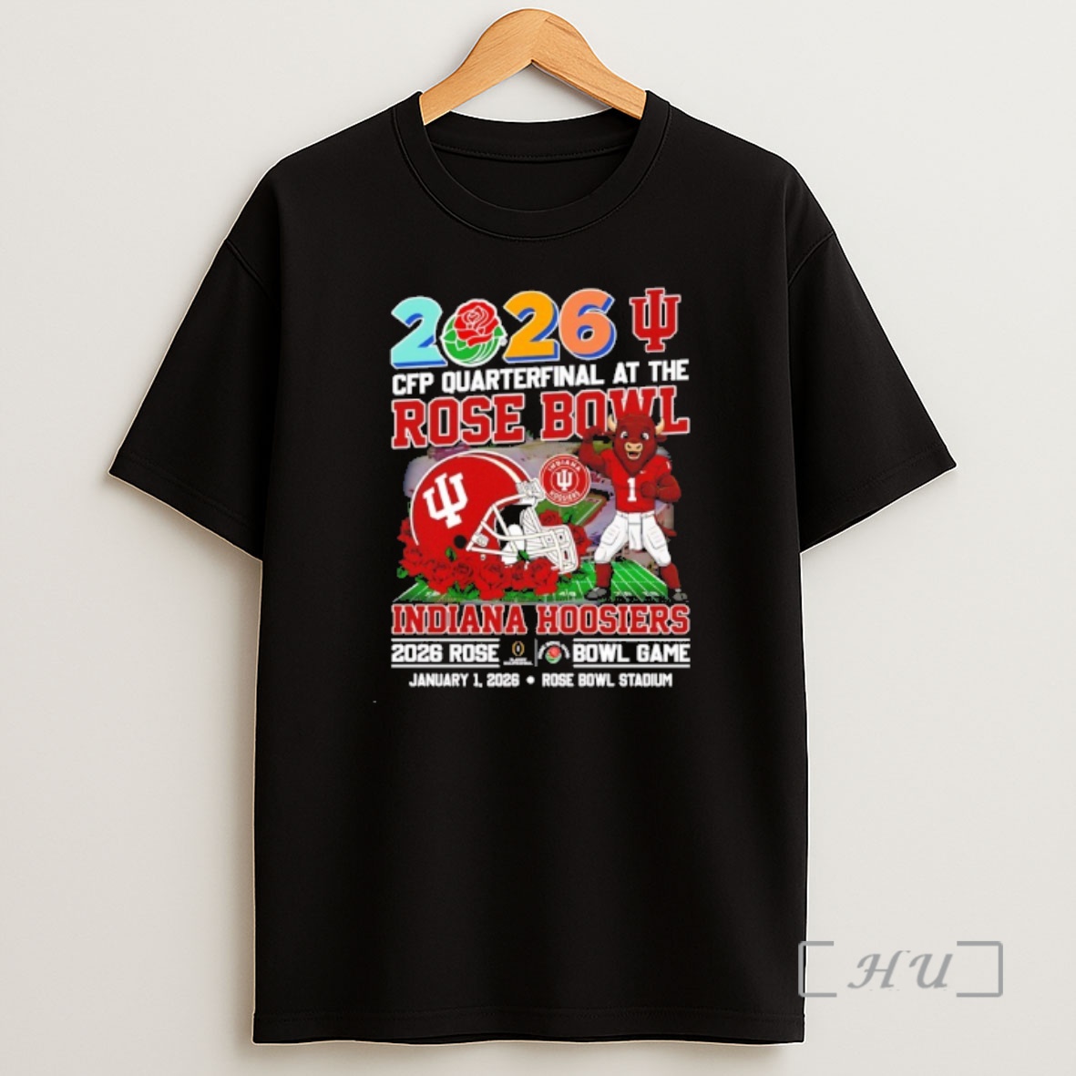 Officials Indiana Hoosiers 2026 Cfp Rose Bowl Game Mascot Shirt Sweatshirt Tee