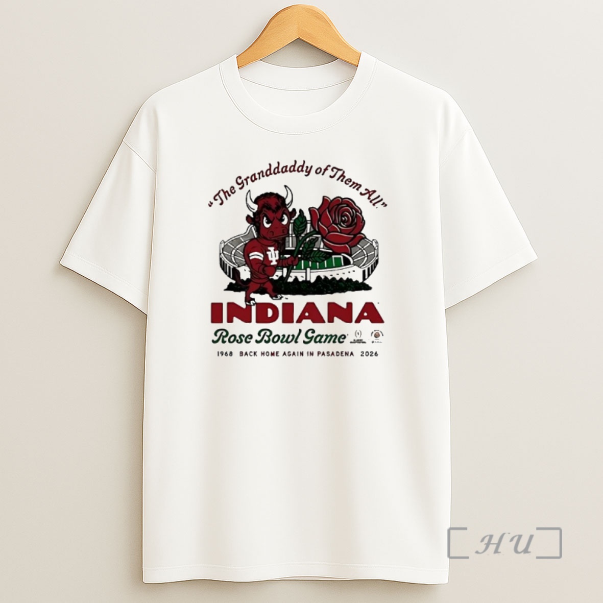 Officials Indiana Hoosiers 2026 Rose Bowl Game Back Home Again In Pasadena Mascot Vintage Shirt Sweatshirt Tee