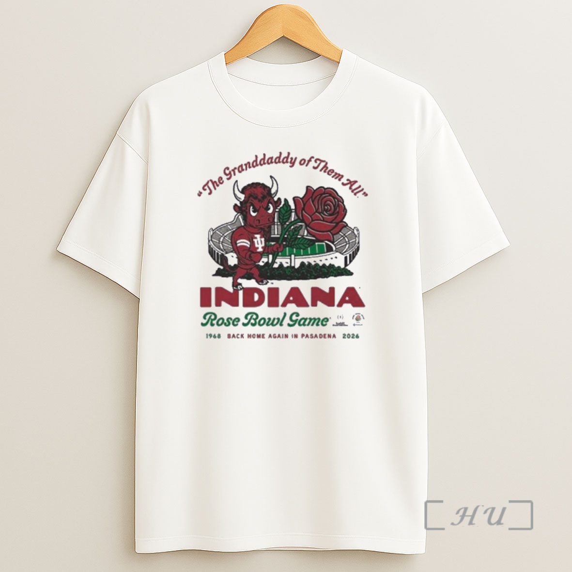 Officials Indiana Hoosiers 2026 Rose Bowl Vintage Bison Mascot Shirt Sweatshirt Tee