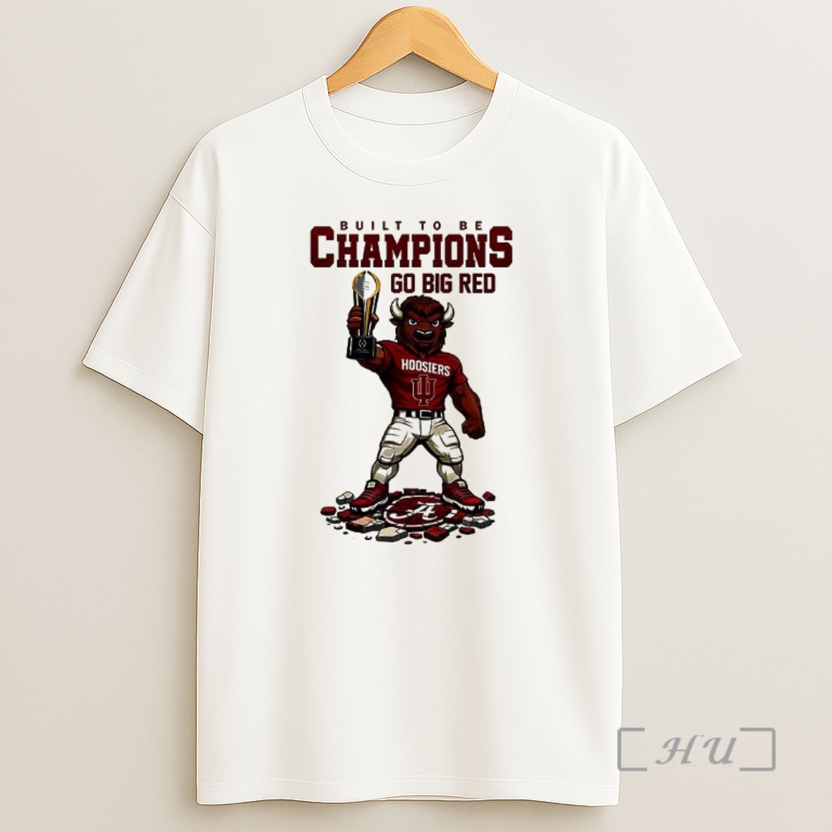 Officials Indiana Hoosiers Cfp 2025 2026 Built To Be Champions Go Big Red Mascot Shirt Sweatshirt Tee