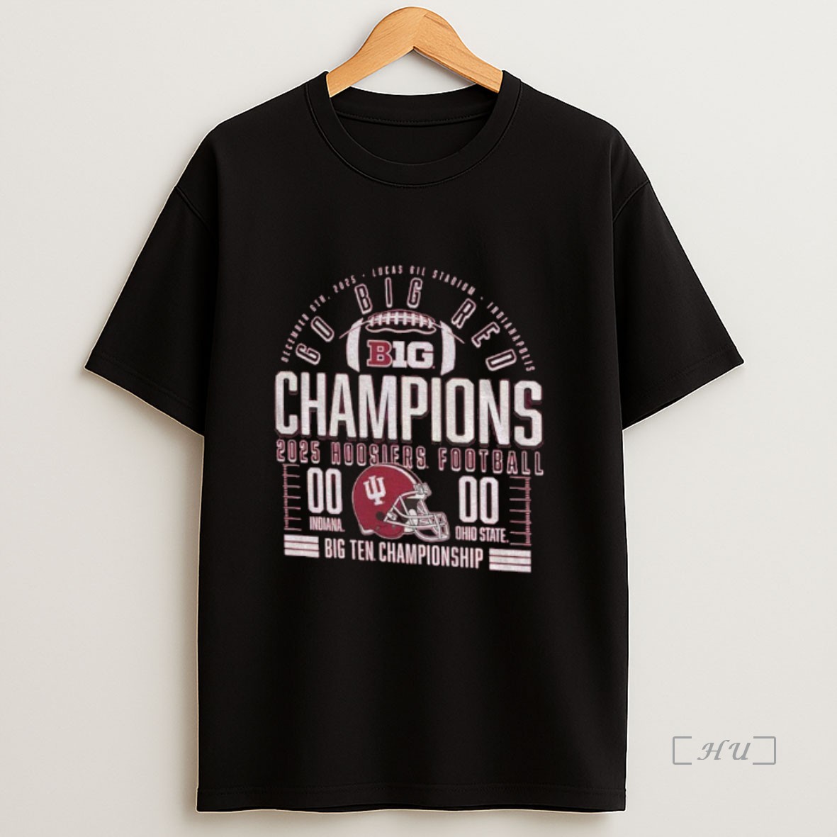 Officials Indiana Hoosiers Crimson 2025 Big Ten Football Champions Score Premium Shirt Sweatshirt Tee