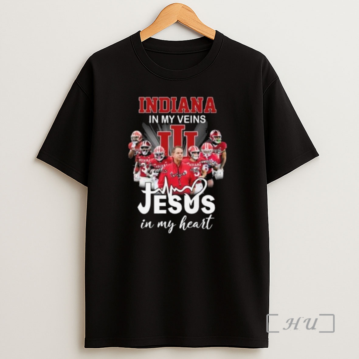 Officials Indiana Hoosiers In My Veins Jesus In My Heart Players Signatures 2025 Circle Black Shirt Sweatshirt Tee