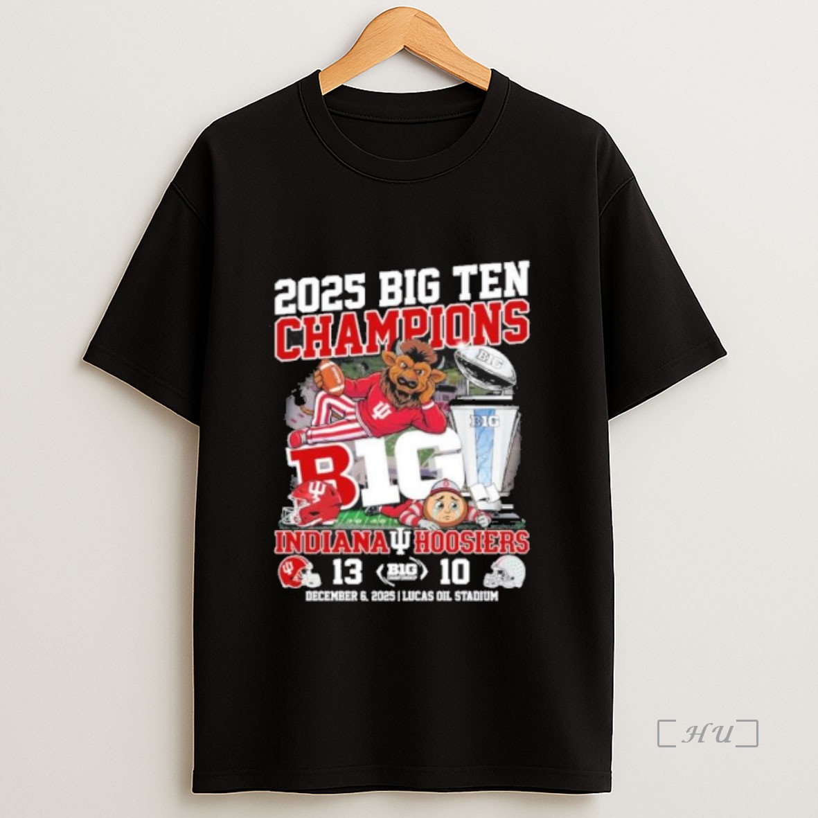 Officials Indiana Hoosiers Mascot 2025 Big 10 Conference Champions 13 10 Score Premium Shirt Sweatshirt Tee