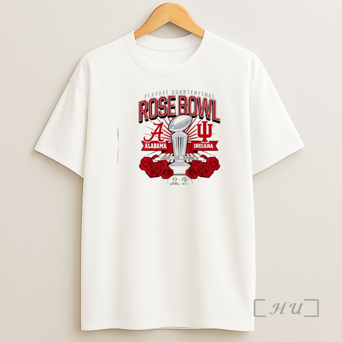 Officials Indiana Hoosiers And Alabama Crimson Tide 2025 Cfp Rose Bowl Matchup Trophy Shirt Sweatshirt Tee