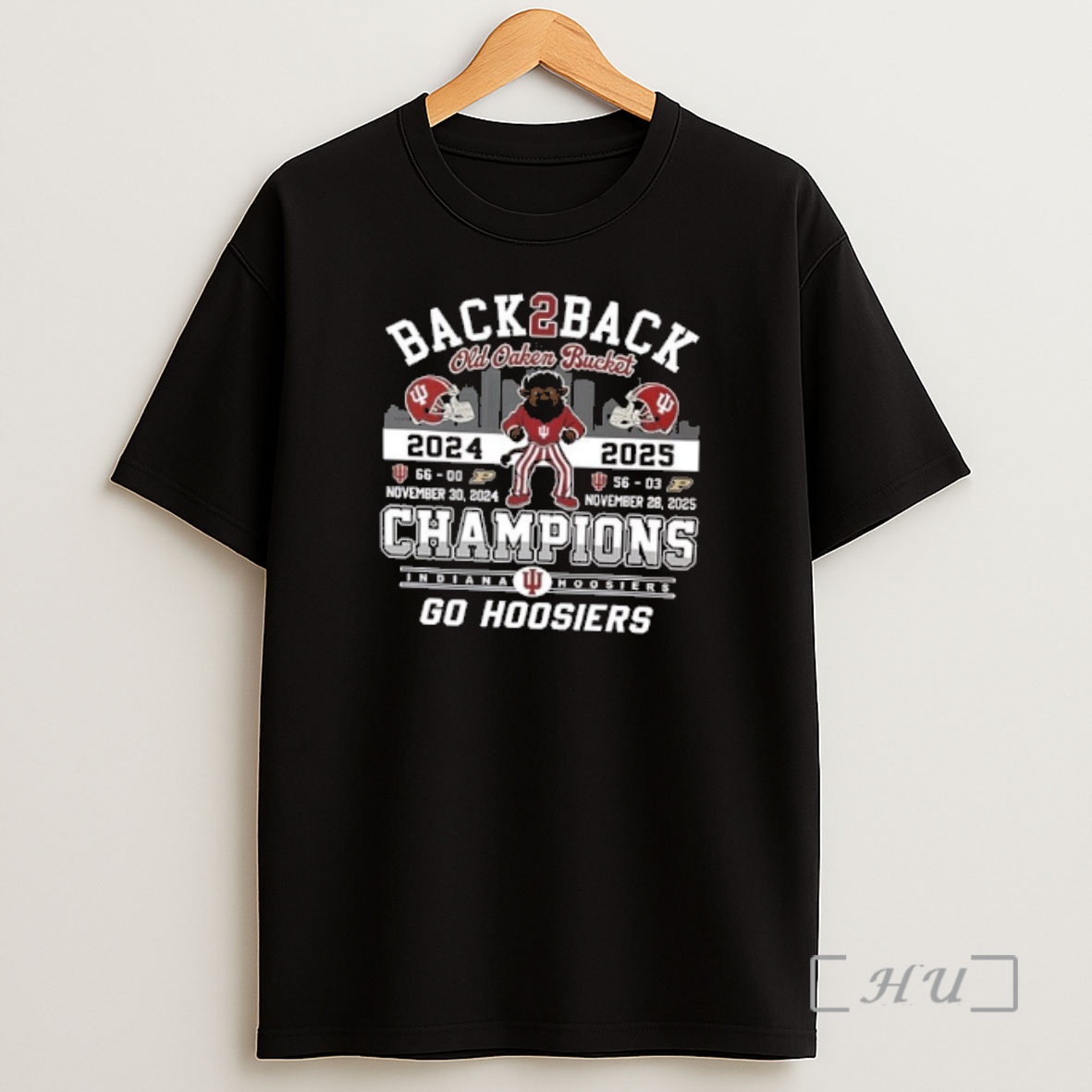 Officials Indiana Hoosiers Back2back Old Oaken Bucket Champion 2024 2025 Mascot 2 Sided Premium Shirt Sweatshirt Tee