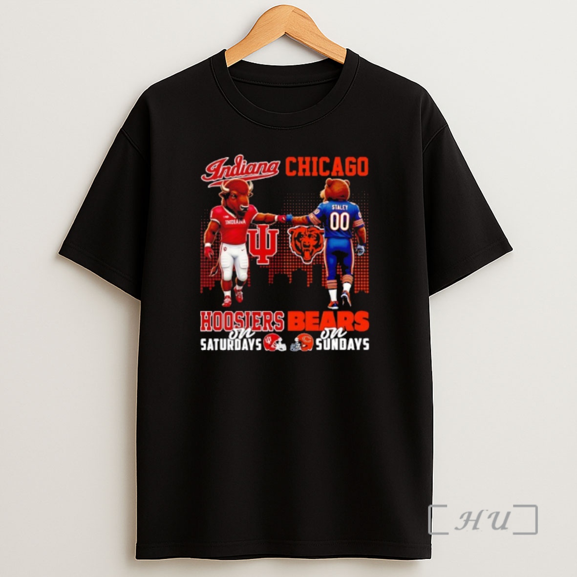 Officials Indiana Hoosiers On Saturdays Vs Chicago Bears On Sundays Gameday Mascot Shirt Sweatshirt Tee