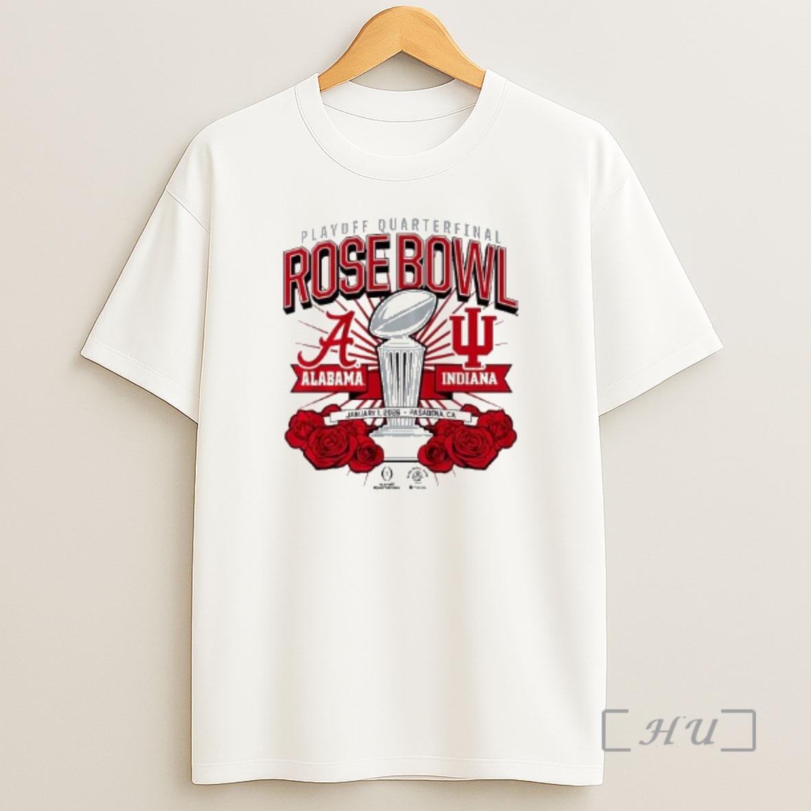Officials Indiana Hoosiers Vs Alabama Crimson Tide 2025 Cfp Rose Bowl Matchup Shirt Sweatshirt Tee