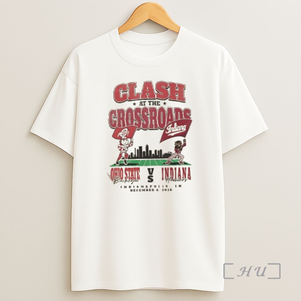 Officials Indiana Hoosiers Vs Ohio State Clash At The Crossroads 2025 Big 10 Championship Mascot Premium Shirt Sweatshirt Tee